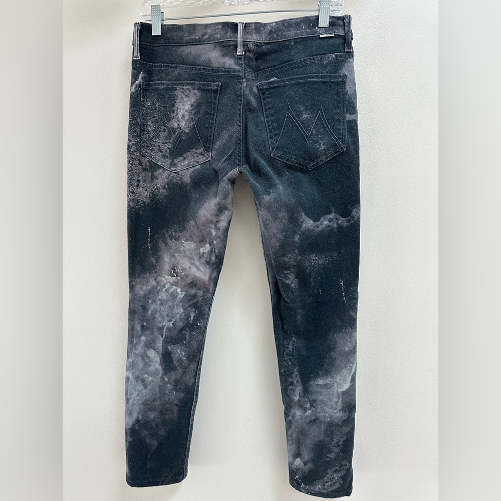 MOTHER x Freja Beha Erichsen The Muse Skinny Jean Black Gray Abstract Print Rare - Picture 7 of 10